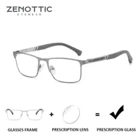 ZENOTTIC, gafas graduadas cuadradas progresivas a la moda, montura de fibra de carbono de alta calidad, gafas para miopía, gafas ópticas para hombres