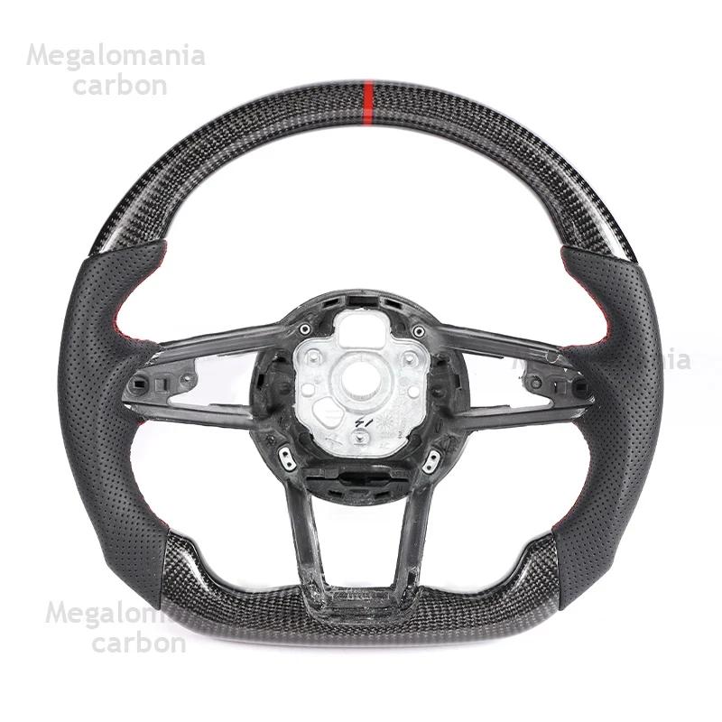 Complete Steering Wheel Carbon Fiber New for Audi TT R8 Q8 S1 S3 S4 S5 S6 S7 Rs3 Rs4 Rs5 Rs6 Rs7 Rs8 C6 C7 C8 TTS Upgrade Sports