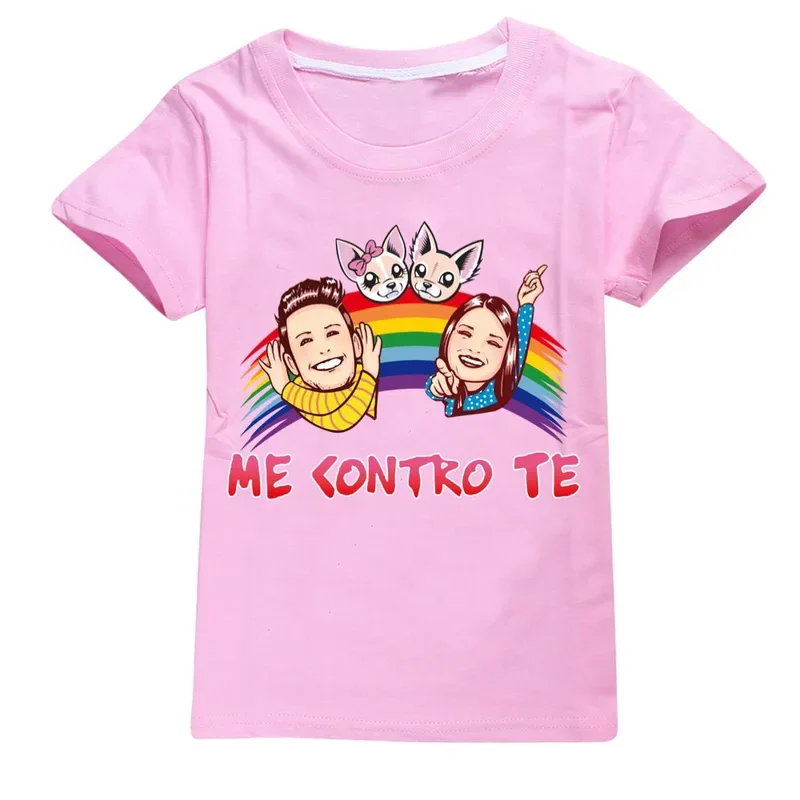 T-shirt à manches courtes pour enfants, vêtements décontractés, mode d'été, dessin animé, bébé, garçons, tout-petits, filles, mignon, Me Contro Te