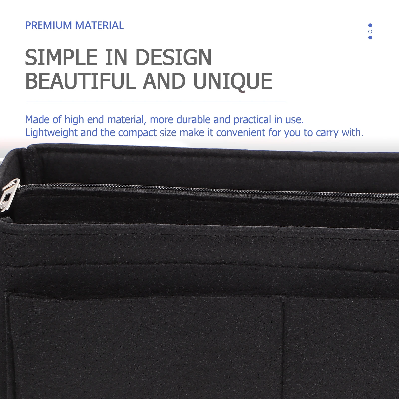 

1pc Large Capacity Bag Durable Makeup Pouch Felt Pouch Organizer Stationery Holder Storage Container