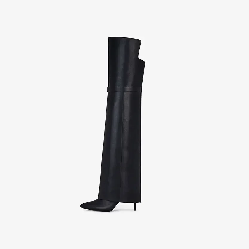 Spring and Autumn New High Heels Women\'s Over The Knee Long Boots with Pointed Buckle Fashion Pants Boots Women\'s Ankle Boots