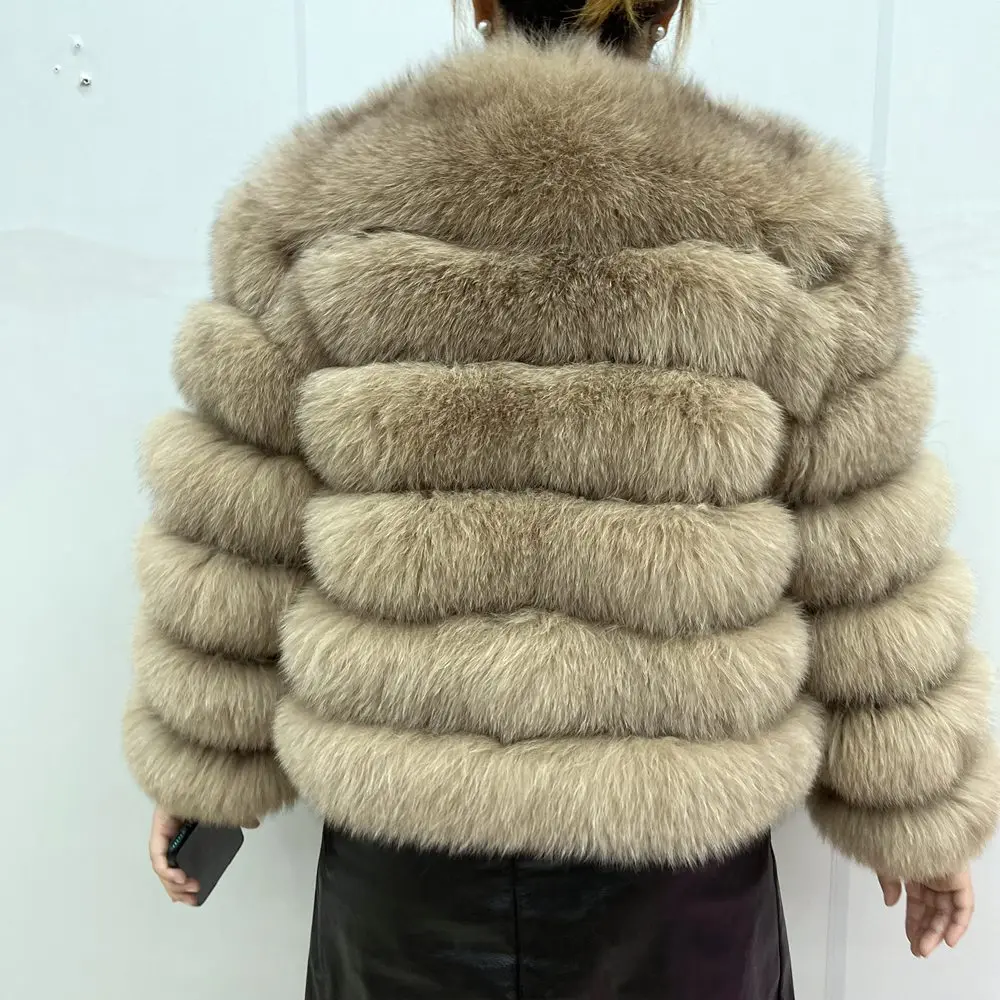 100% Natural Fur Jacket Real Fur Coat Winter Jacket Women Natural Fox Fur Luxury Fashion 50cm Short Jacket Wholesale Hot 2022