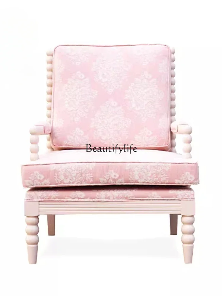 X4 European neoclassical floral fabric single sofa pastoral embroidery leisure chair