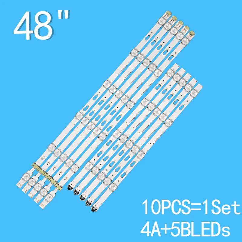 10 pz 3V 4 + 6 luce A + B = 775mm per Samsung 48 pollici V5DF-480DCA-R2 V5DF-480DCB-R2 BN96-34785A BN96-34786A muslimexayled