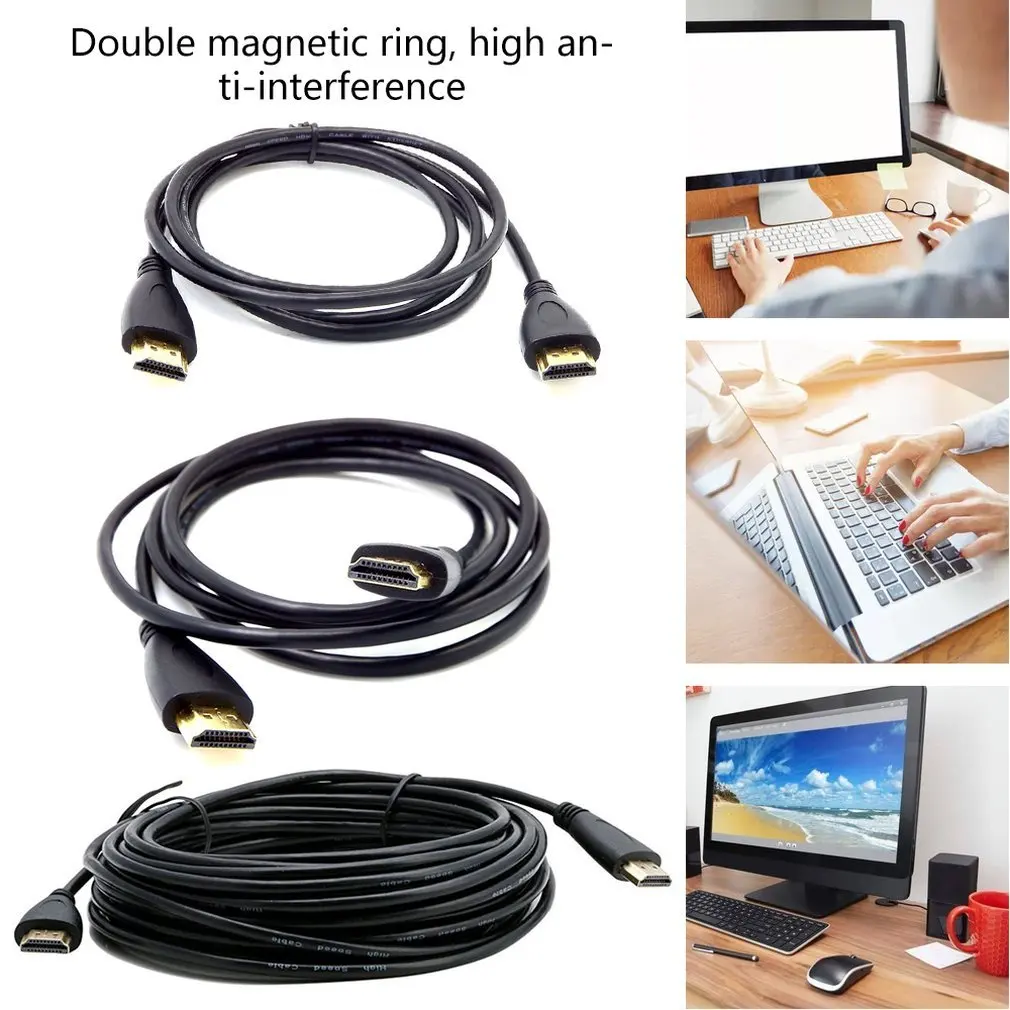 1m 1.5m HDMI-compatible Cable Video Cables 1.4 3D Cable For HDTV Splitter Switcher TV Ultra HD Connecting High Speed Cable