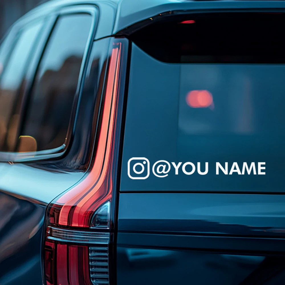 Custom Make INSTAGRAM Name Car Stickers And Decals Window Bumper Advertising Business Labels