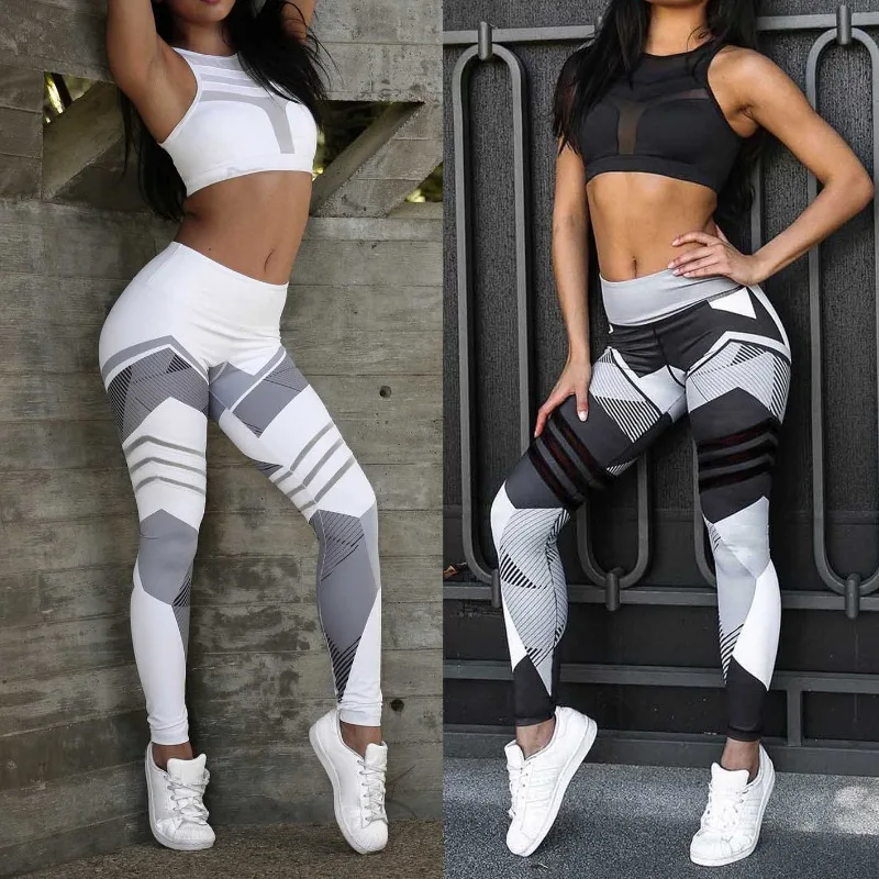 Frauen Gedruckt Yoga Leggings Fitness Mode Leggings Hohe Taille Gym Training Hohe Elastische Hüfte Heben Strumpfhosen Dünne Hosen