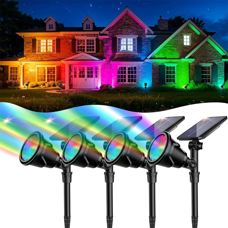 

Solar Outdoor Lights Waterproof, Halloween Christmas Garden Light Colored Landscape Spotlights Spot Lamp Lighting