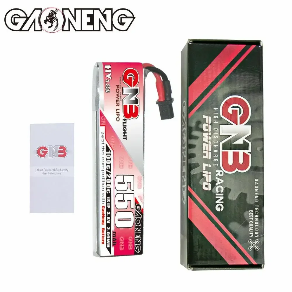 6 X GAONENG 550mAh 1S 3.8V 100C HV 4.35V Lipo Battery With A30 Connector For RC FPV Drone DIY Plug VS BETAFPV BT2.0 450mAh 1S