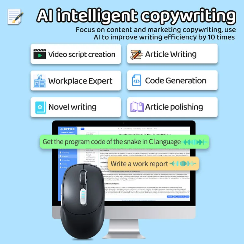 

Smart Wireless Dual Laptop Voice Input Bluetooth Translation Mouse