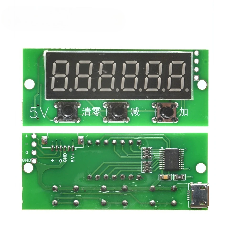 6-Digit Red LED Display Counter Module, DC 5V, 0-999999 Range, Supports Cumulative Addition/Subtraction, Band Memory
