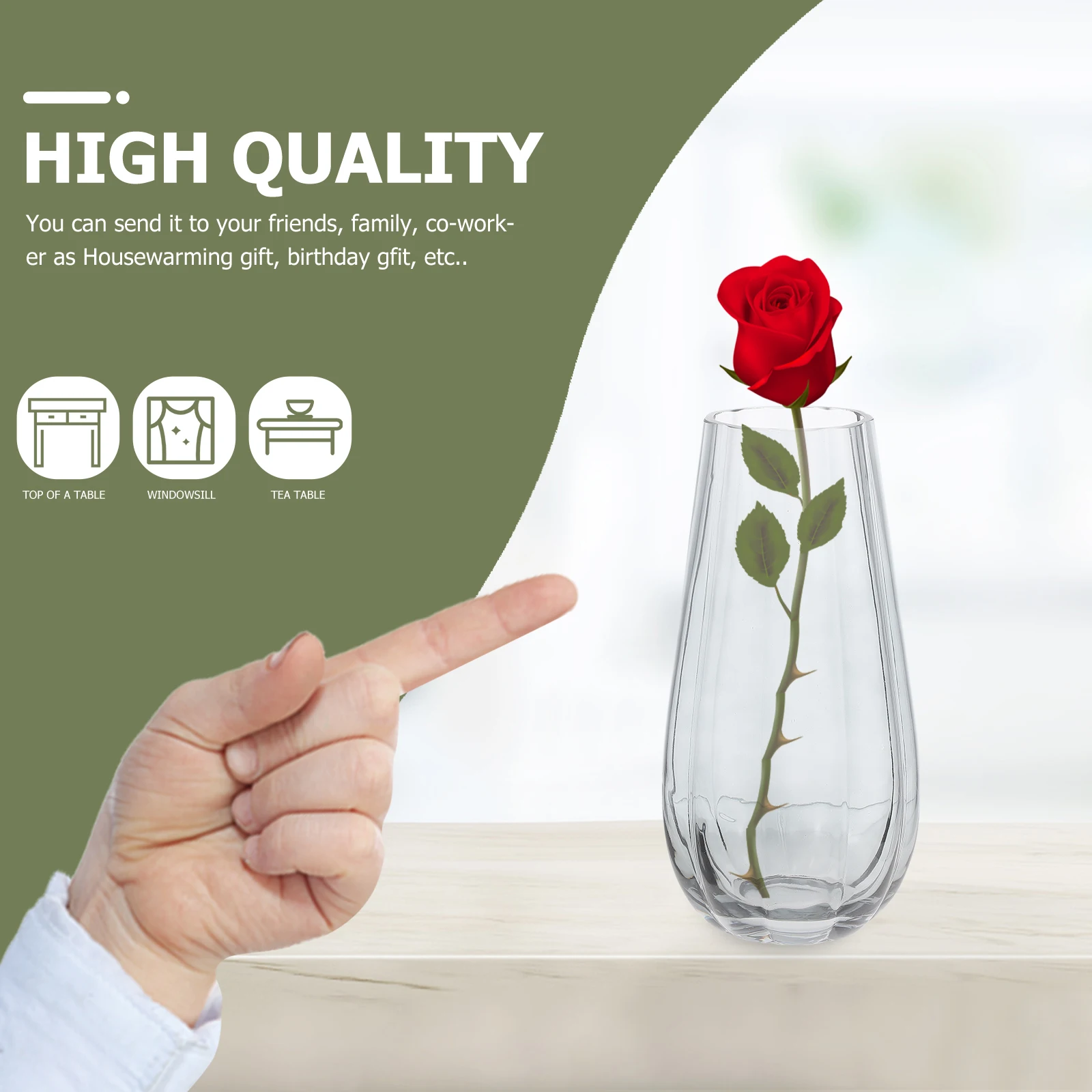 

Decoration Glass Vase Ornament Dry Flower Arrangement Containers Floral Crafts Simple