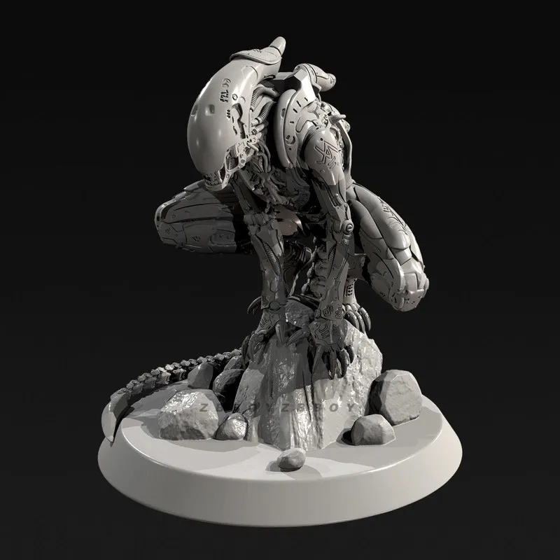 Modèle de figurine en résine Alien mécanique Alien de 55 mm, 75 mm, 90 mm, modèle miniature GK, imprimé en 3D, modèle blanc, jouet non assemblé, non peint, kit