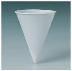 

Paper Cone Cups 4.5 oz. Roll Rim. 200/pk; 25pk/cs 5000cups/case