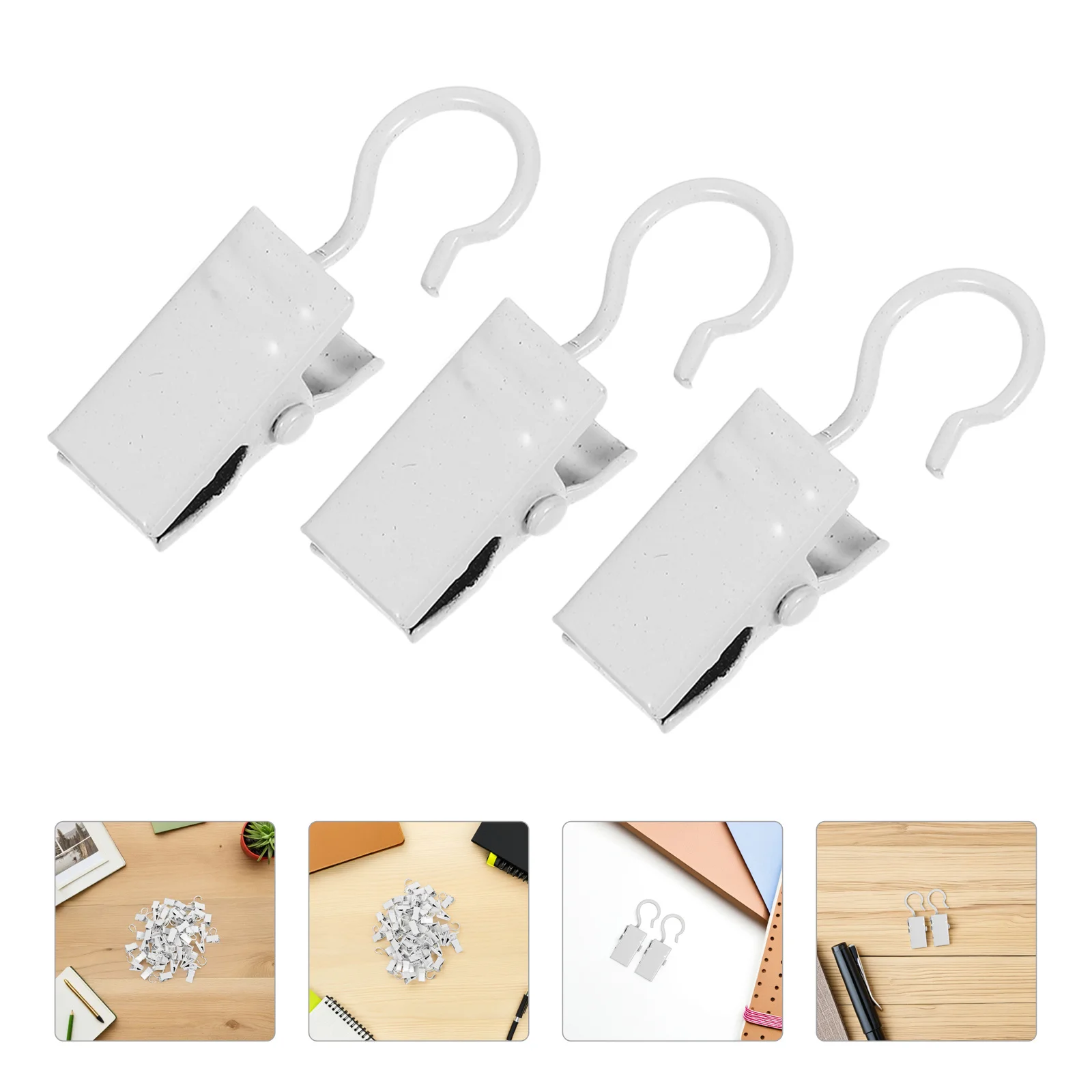 

50Pcs Metal Curtain Hook Clips Heavy Duty Hanging Clips for Windows Bathrooms Kitchens Rust Resistant Smooth Decor