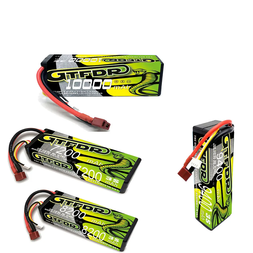 แบตเตอรี่ GTFDR 3S LIPO 11.4V HV 9400MAH 10000MAH 7200MAH 8200MAH สำหรับเฮลิคอปเตอร์ 1/8 1/10 รถบังคับวิทยุ เรือ รถบรรทุก UAV แข่ง