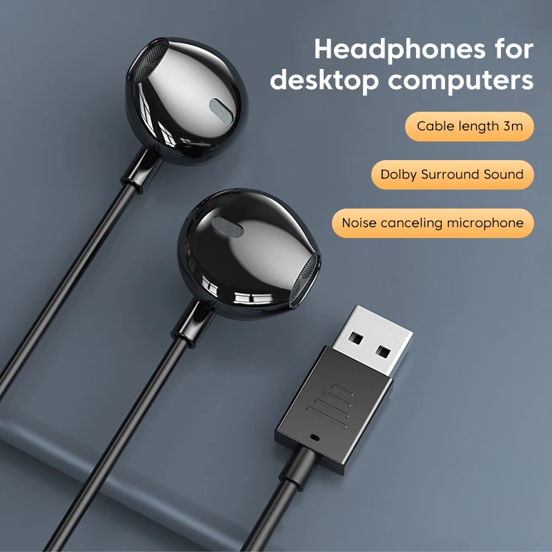 Usb Wired Headphones Universal Usb Tablet Headset with Noise Cancelling Microphone for Pc Laptop Computer Video Teaching