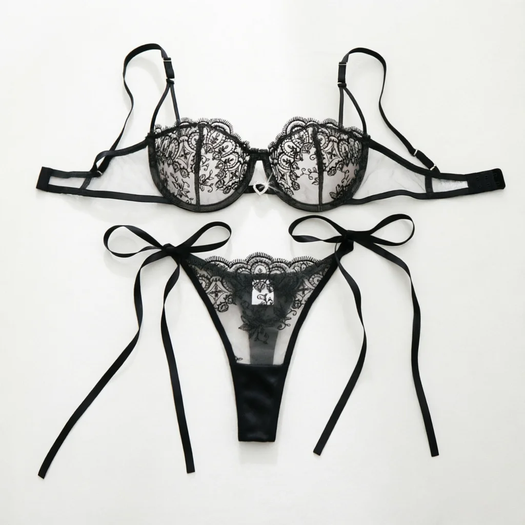 Dreiteiliges BH-Set, provokante Dessous, europäischer Stil, Pure Desire BH, trägerlose Unterwäsche ZA825201
