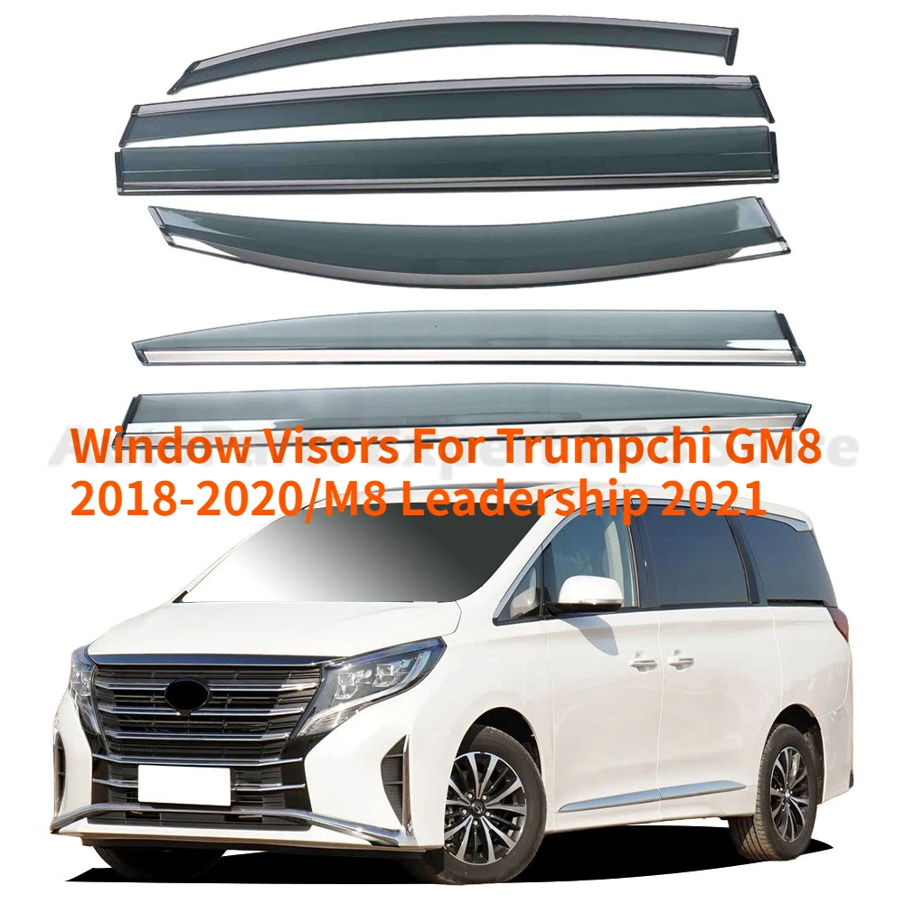 Window Visors For Trumpchi GM8 2018-2020/M8 Leadership 2021 Rain Guard Deflector Windshield Rain Eyebrow Awning Trim