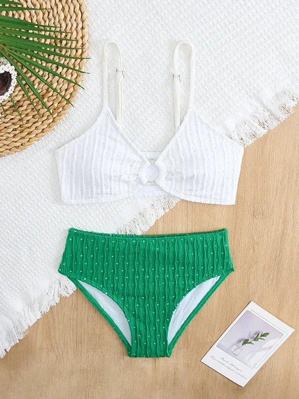 

Princ Swimsuit Children's Bikini with Chest Pad Medium And Large Girls' Separate Swimwear Cute And Functional for Swimming