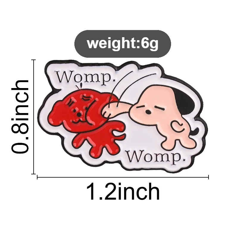 Womp Womp Dog Meme Enamel Pin, Playful Boxing Puppy Brooch With Viral Sarcastic Quote For Humor Lovers And Everyday Casual Style