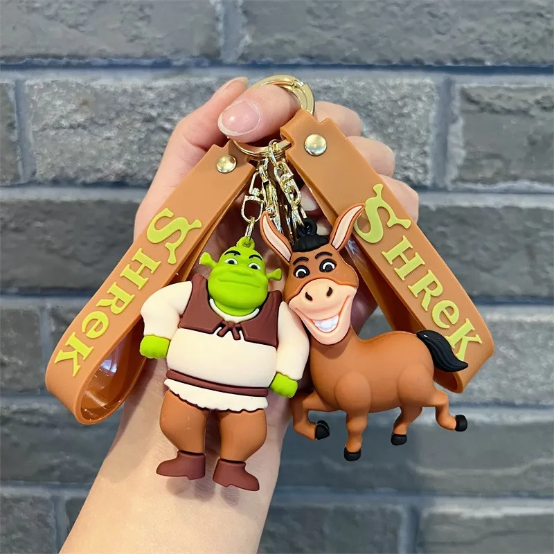 Disney Cartoon Figure Keychain Anime Donkey Cat Key Chain Characters Couple Schoolbag Key Chain Pendant Toy Small Gift for Kids