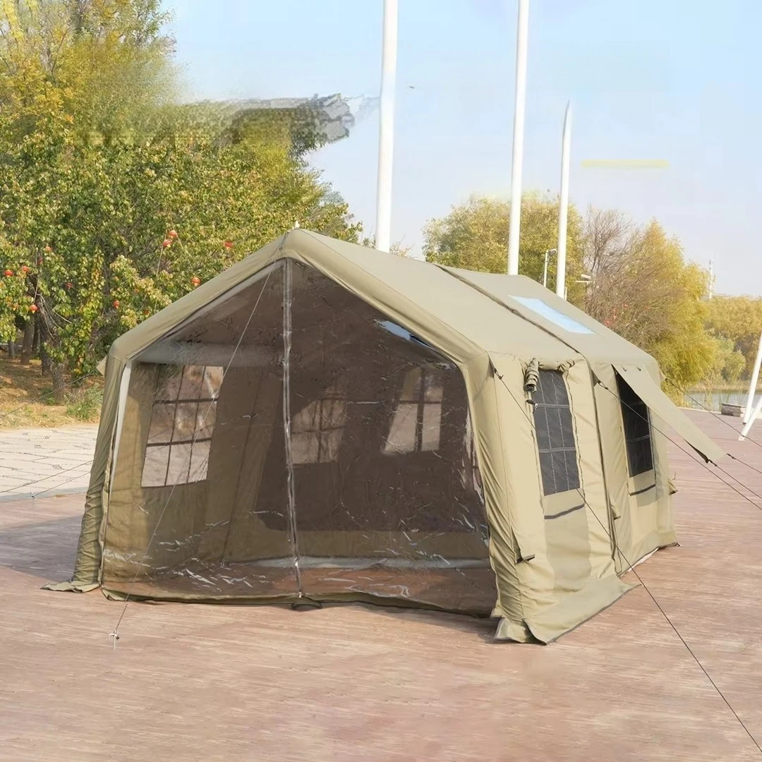 

Камуфляжная надувная палатка 8x8 метров, водонепроницаемая, четырехсезонная, двухслойная, с быстрым автоматическим раскладыванием, для 3-4 человек, для кемпинга