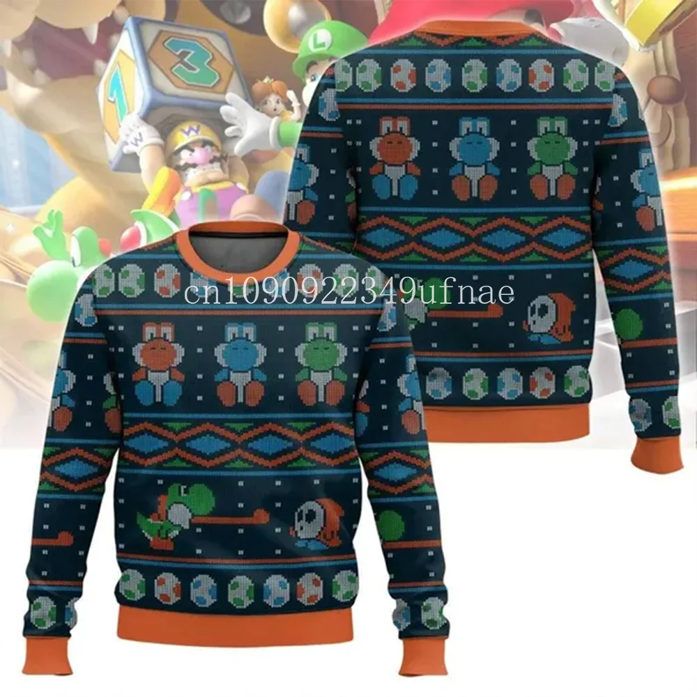 

Super Mario Yoshi Santa Claus Ugly Sweater Super Unisex Ugly Sweater Yoshi Video Game Christmas Sweater Christmas Party Gift