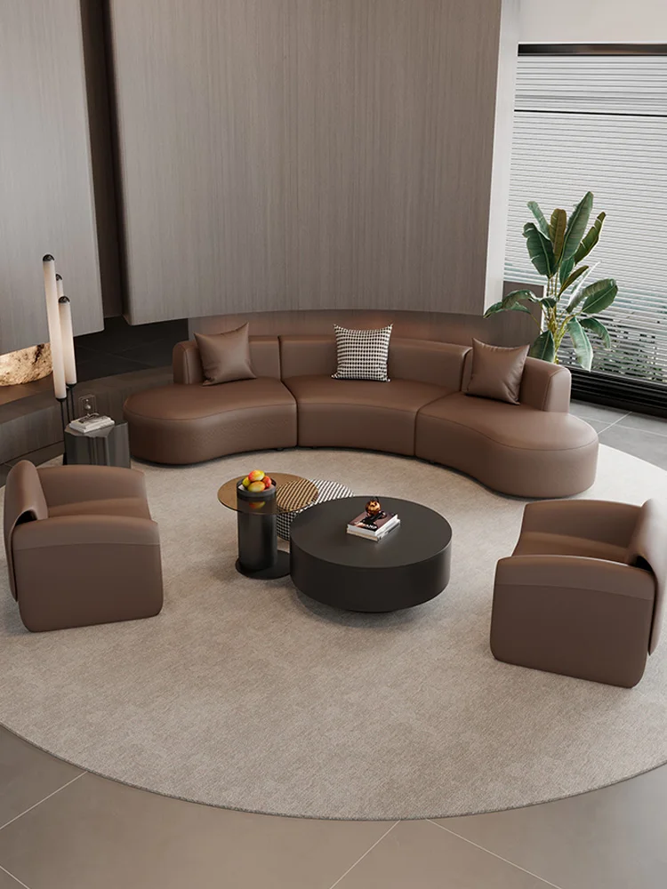 Library Tube Lending Room Lounge Sofa Coffee Table Set Lounge Area Clubhouse Parlor Corner Curved Reception