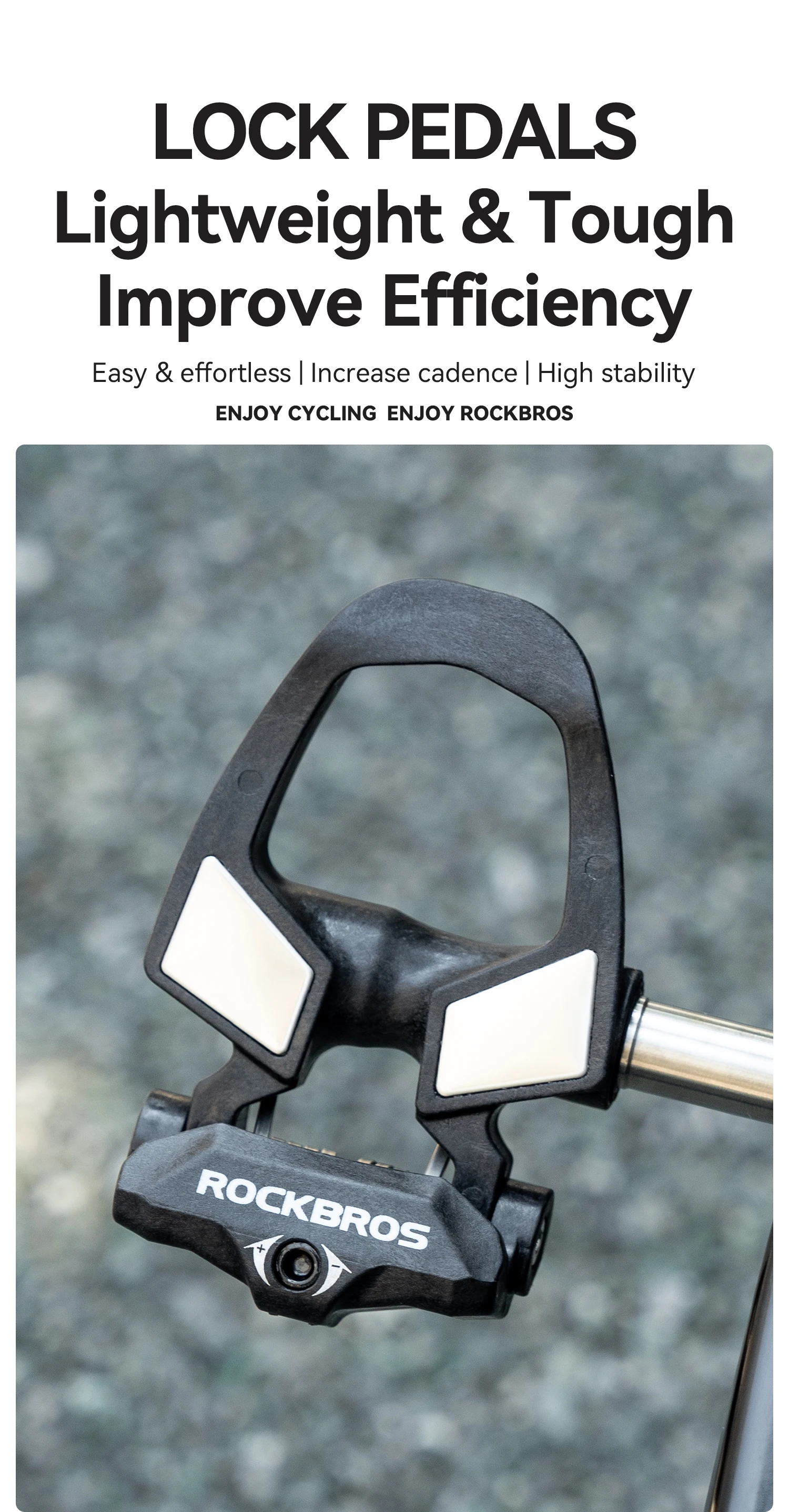 ROCKBROS Rennrad-Sperrpedal aus Carbonfaser, leichtes, schnelleres selbstsicherndes Pedal, SPD-Sperrpedal aus Aluminiumlegierung mit Sperrkappen – Detail 1