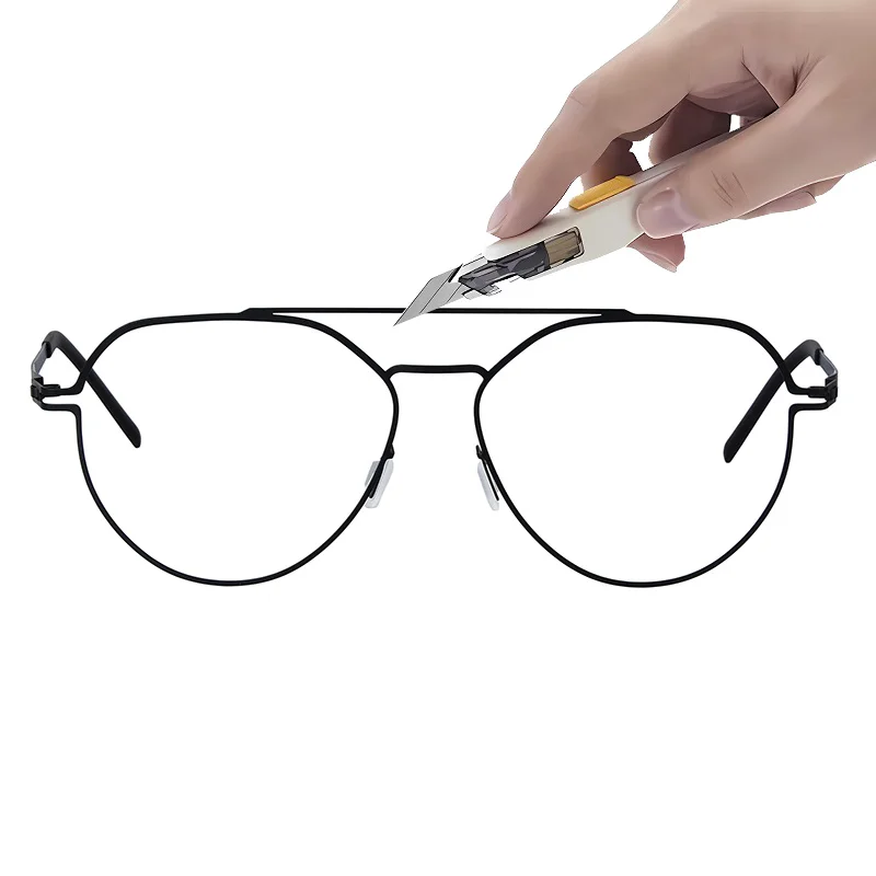 Оправа для очков в стиле пилота, мужские немецкие брендовые дизайнерские безвинтовые ультралегкие квадратные очки, модные двойные лучи Aaron