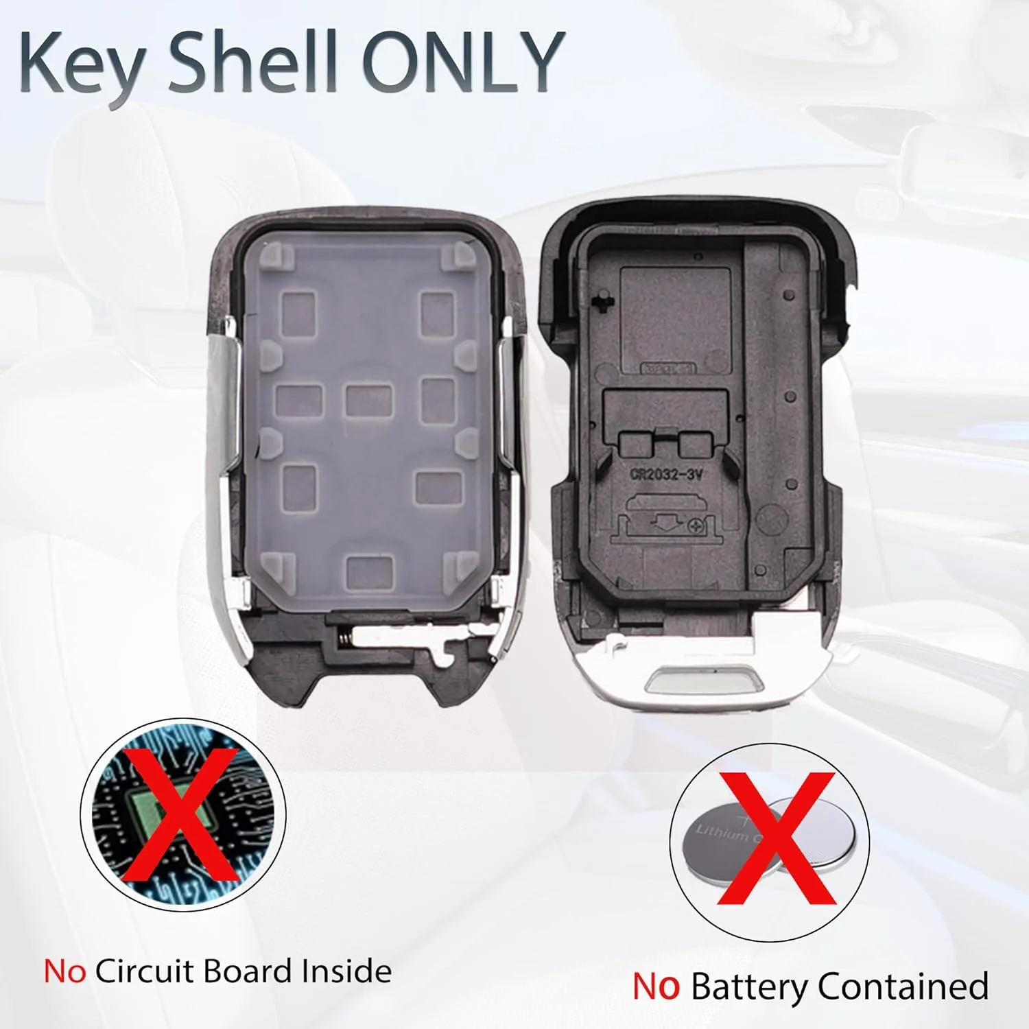 Key Fob Shell Case Replacement Fits for Chevy Suburban Tahoe GMC Yukon 2015 2016 2017 2018 2019 2020 Keyless Entry Smart Remote view 5