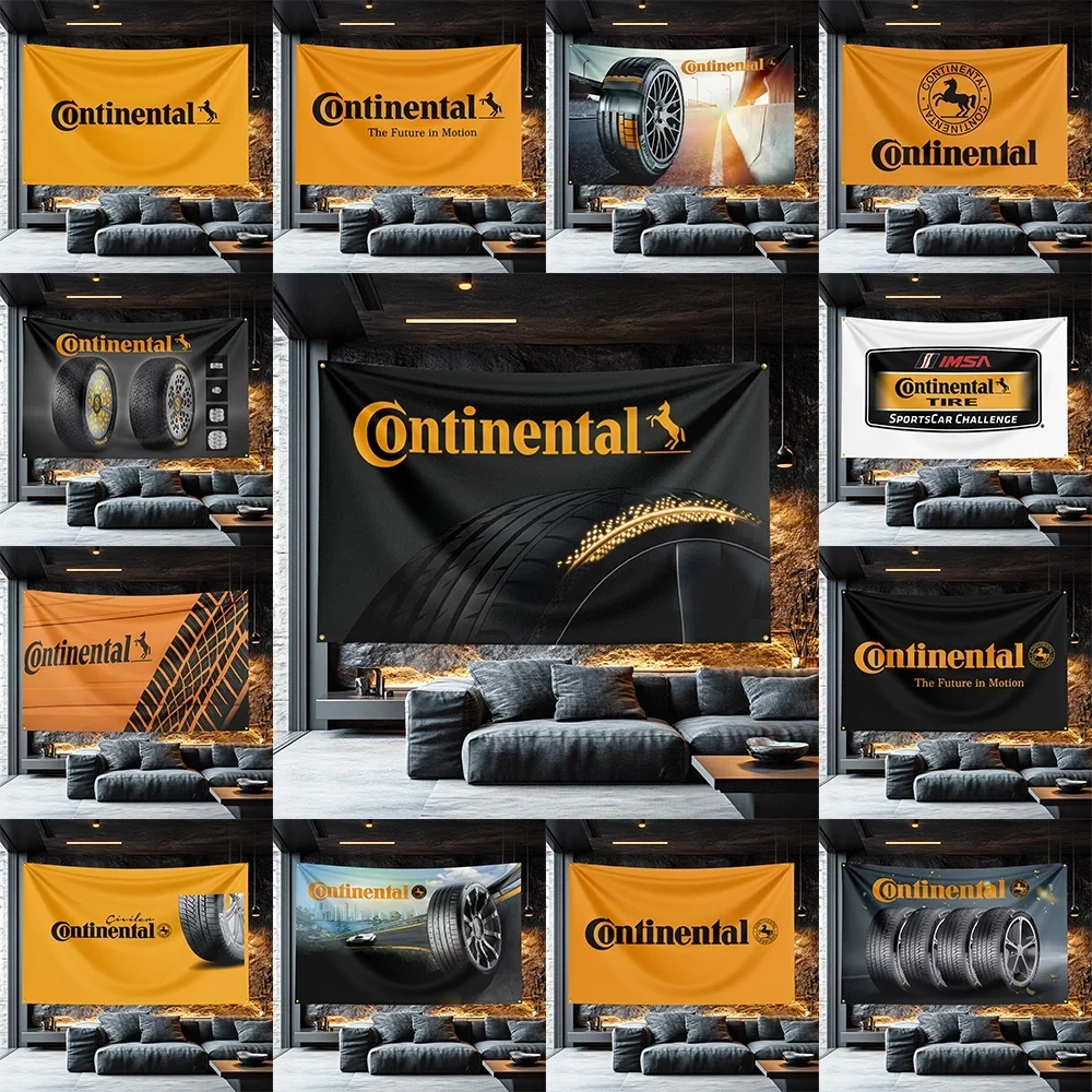 Continental Collection Motorcycle Flag  Polyester Decorative Banner For Man Cave Wall Decor Biker Gift