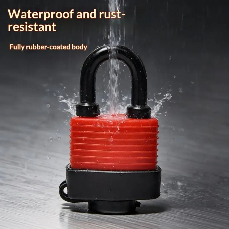 1Pc Heavy Duty Rust Proof American Style Steel Padlock Waterproof Laminated for Gym Locker Tool Box Storage Lock