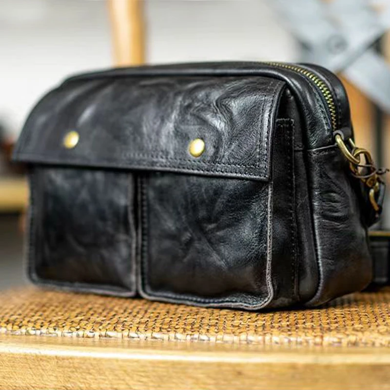 AETOO Retro niche men\'s commuting leisure crossbody bag Single shoulder outdoor messenger bag leather men\'s bag