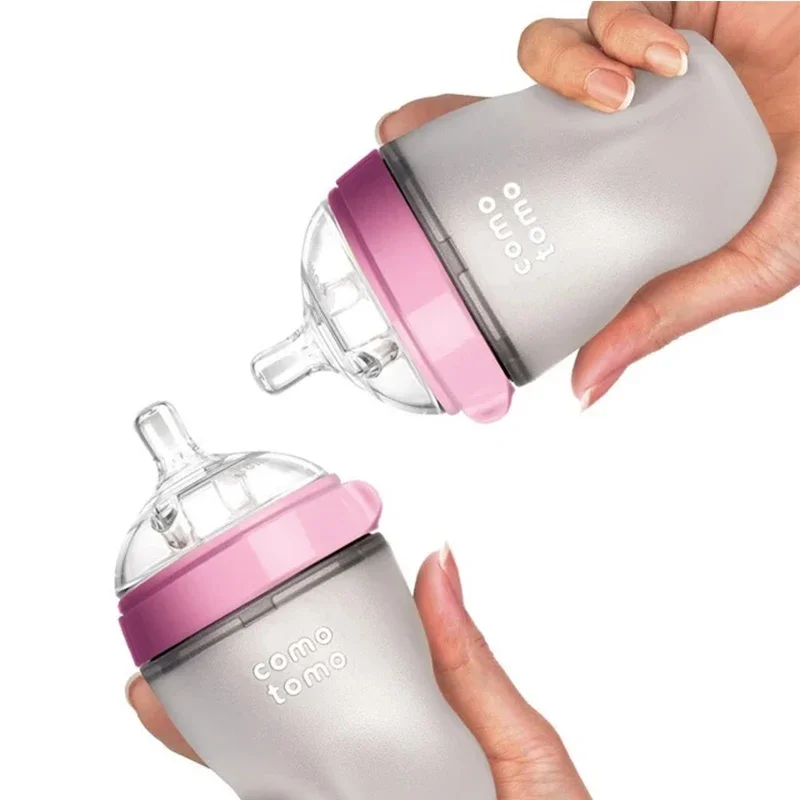 Biberão Comotomo BPA Free para Crianças, Produtos para Bebés, Verde, Rosa, 150ml, 5 oz, 250ml, 8 oz