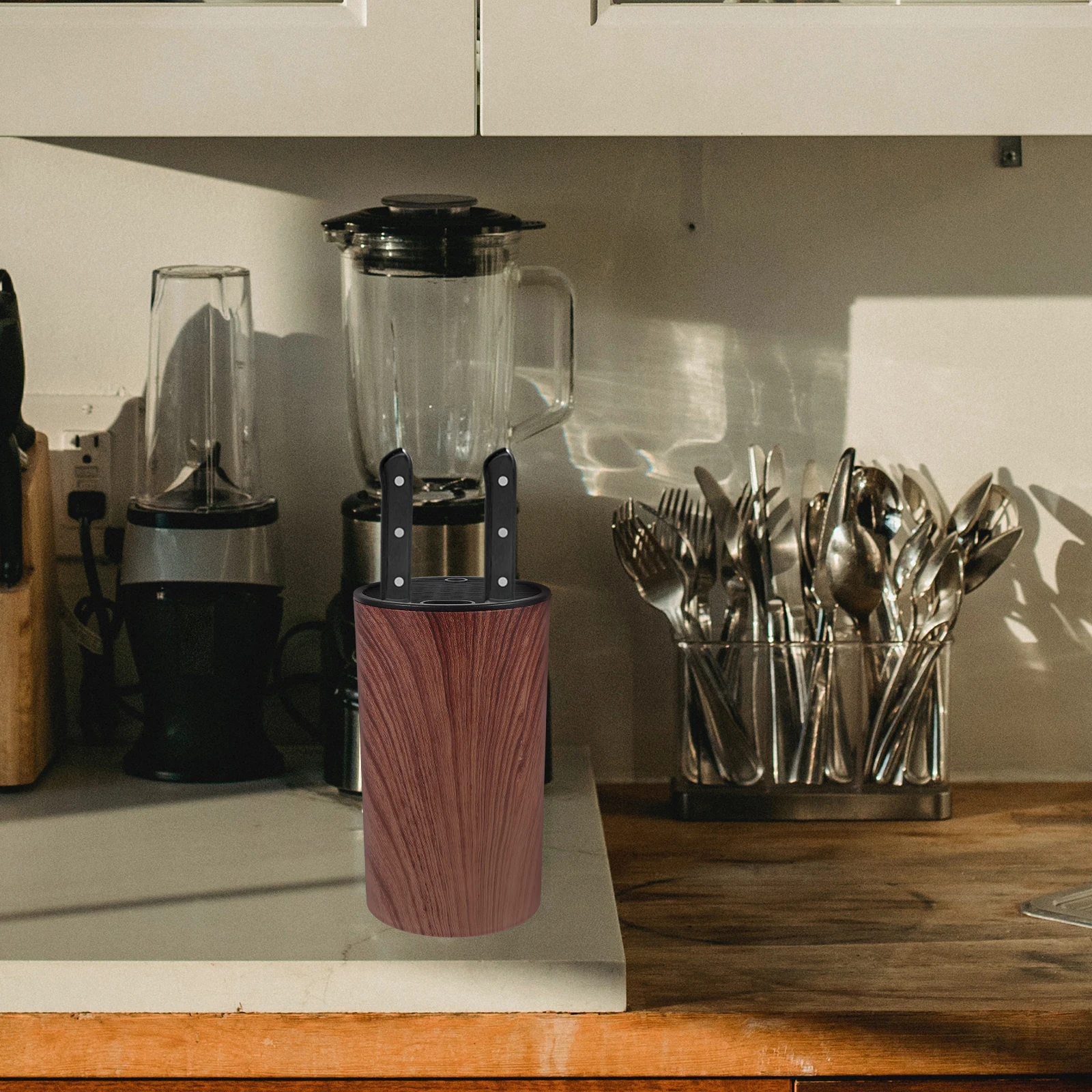 

1pc Cutter Holder Kitchen Storage Rack Reusable Plastic Countertop Organizer For Knife Scissor Kitchen Tool Household Cutter