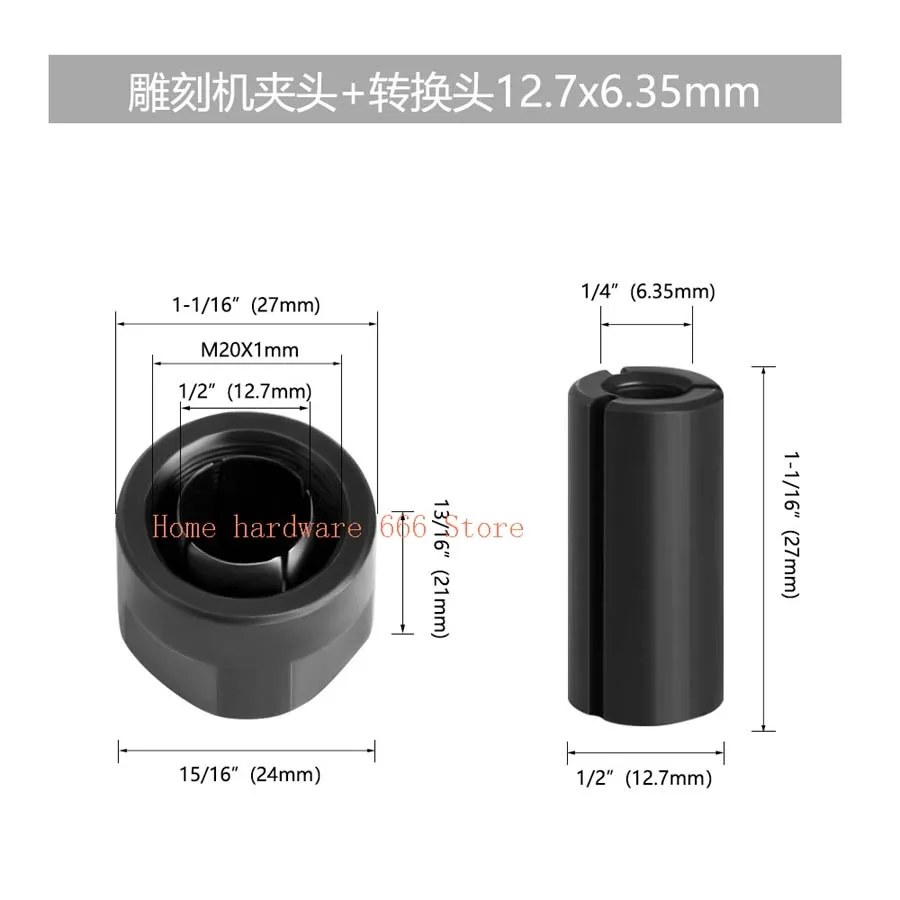 Engraving Machine Change-Over Collet Large To Small Joint Multi Specification Change-Over Collet Woodworking Milling Cutter