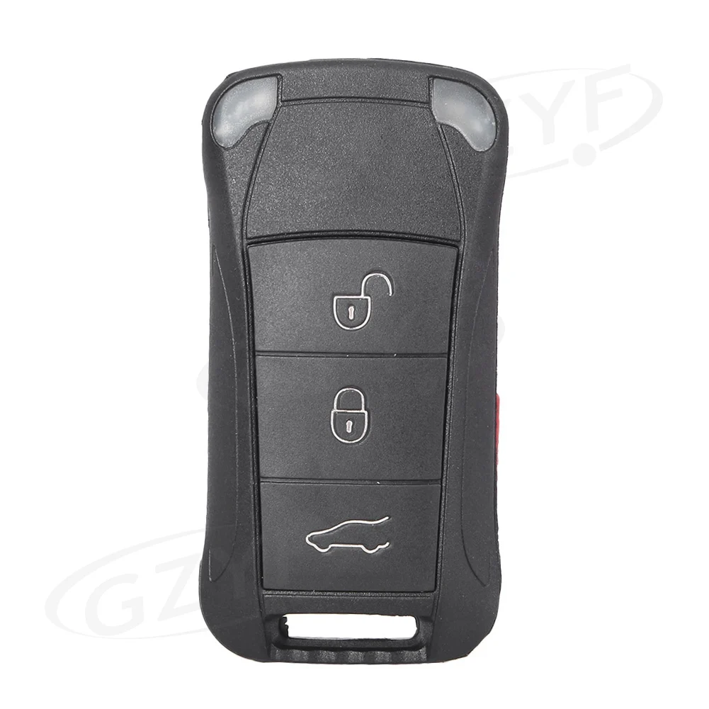 3 Buttons with Panic Remote Shell Fob key Case For Porsche Cayenne 2003 2004 2005 2006 2007 2008 2009 2010 2011