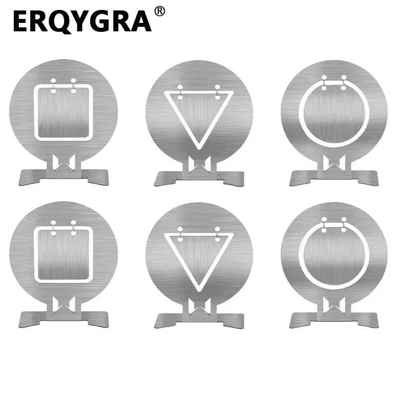 

ERQYGRA Tactical Shooting Training Metal Target 6pcs Stainless Steel Frame Practice Wargame Sports Airsoft Paintball Acessories