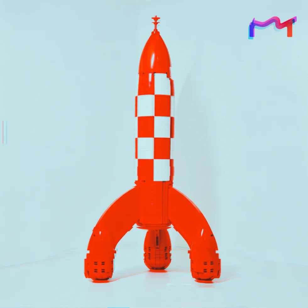 2026 New 1283pcs Animated Movies Lunar Adventures Exploration Moon Landing Rocket Building Block Model Toy For Birthday Gifts