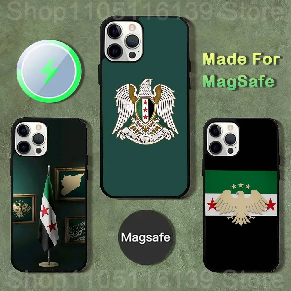 

Free S-Syrias Flag Phone Case For iPhone 17,16,15,14,13,12,11,Pro,Max,Plus,Mini,SE4,E Magnetic Magsafe Wireless Charging