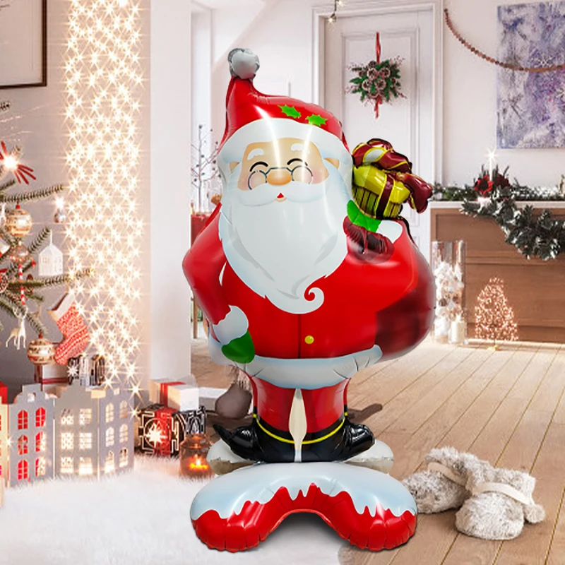 1pc Standing Santa Foil Balloon for Christmas Party Decorations, Santa Claus Ornaments, Merry Christmas Room Decorations.