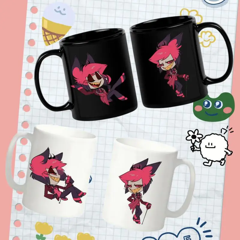 330Ml Anime Ceramic Mug for Hazbin Hotel Alastor Q Version Different Styles Pattern Creative Drinking Cup Coffee Cup Fan Gifts