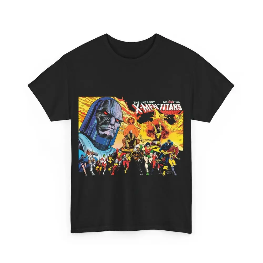 X-Men/New Teen Titans T-Shirt - Comics - Wolverine, Starfire, For Men Clothing Women Short Sleeve Tees Unisex Summer