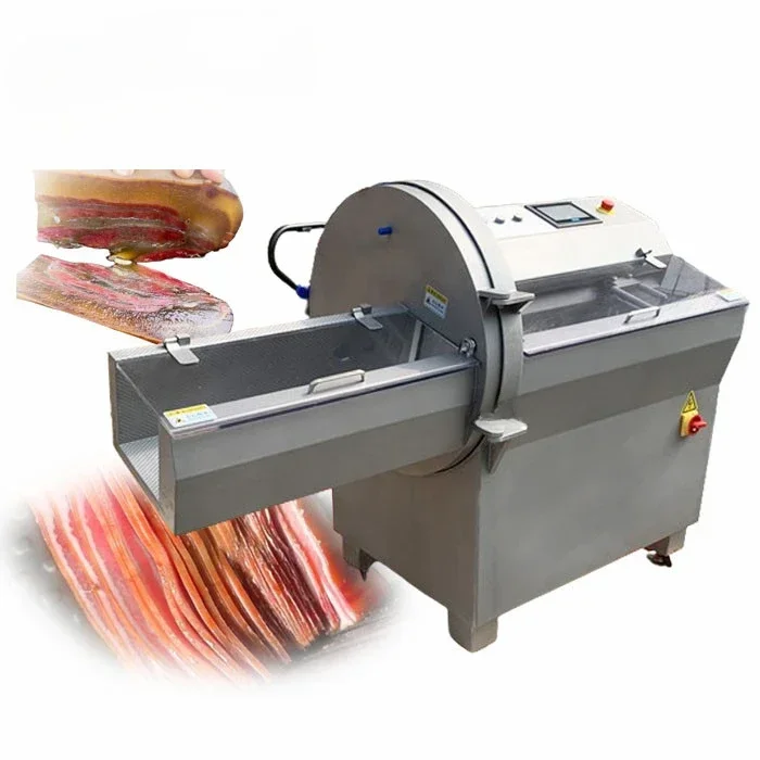 304 stainless steel smoked bacon meat slicing machine/ cured  pork meat chopping cutter