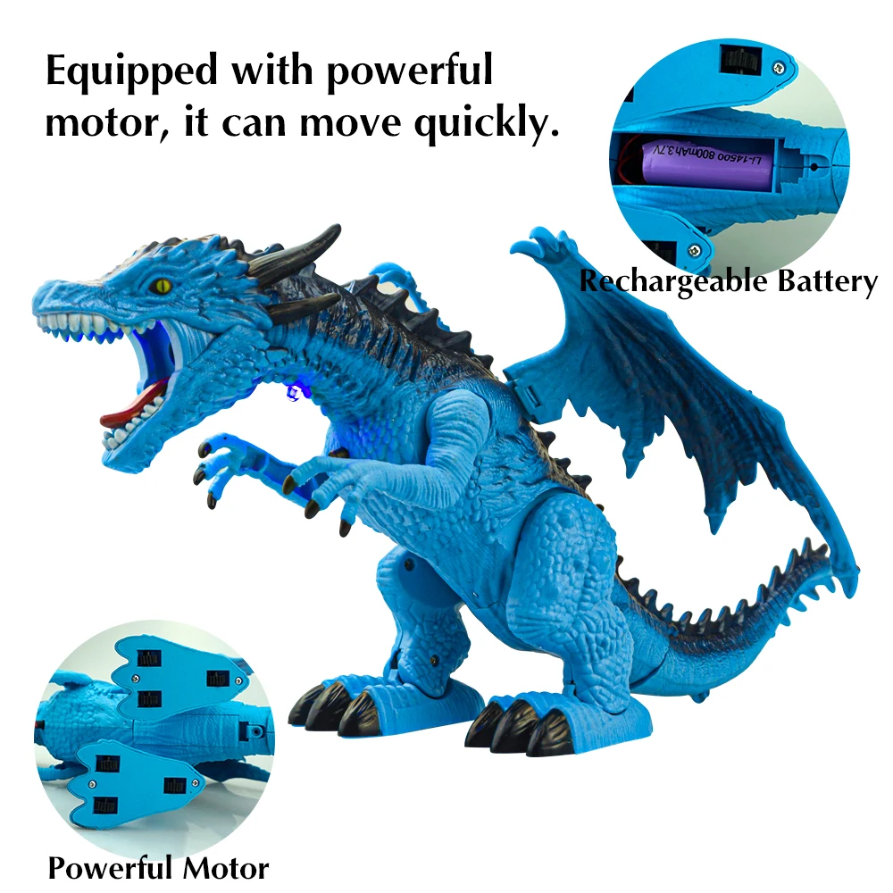Remote Control Dinosaur Toys for Kids RC Dinosaur Robot Toy Spray with Sound Simulational Toys for Boys Girls Christmas Gifts