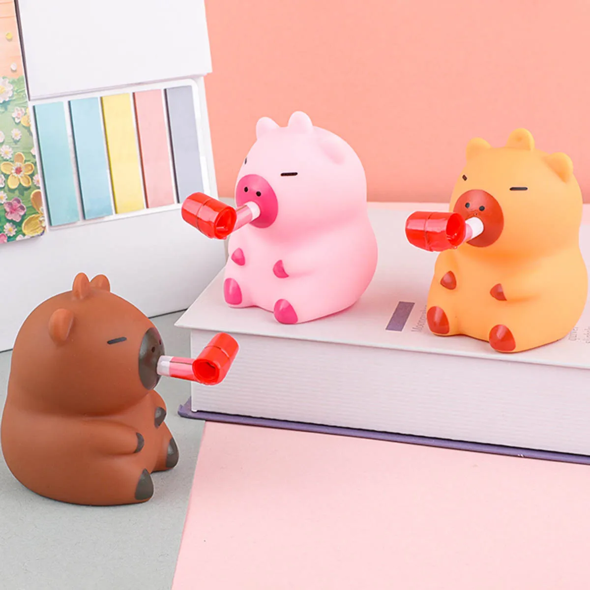 Divertido juguete para apretar Capybara, juguete sensorial creativo con lengua adhesiva para niños, sonido de descompresión, rizo, lengua, Fidget