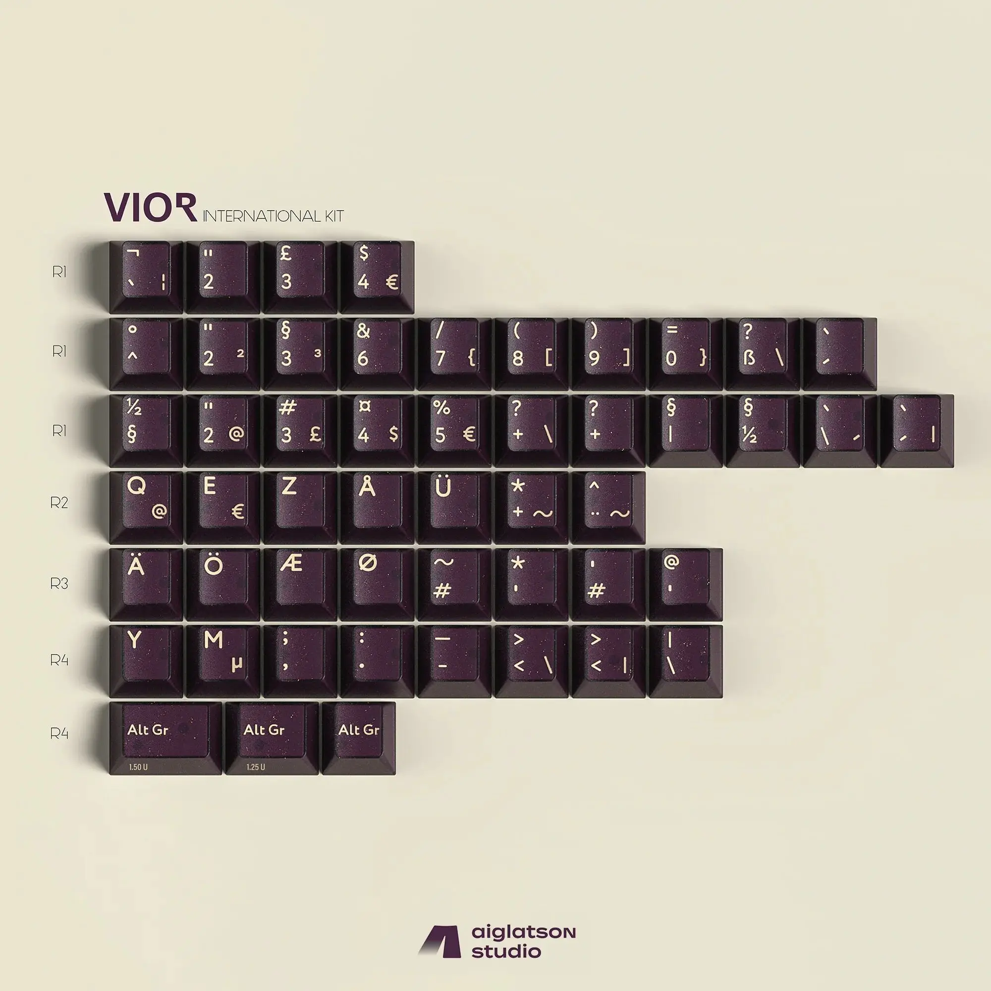 [Child Kit] PBTfans Vior For MX-style Mechanical Keyboard ABS Material Cherry Profile Doubleshot Keycaps