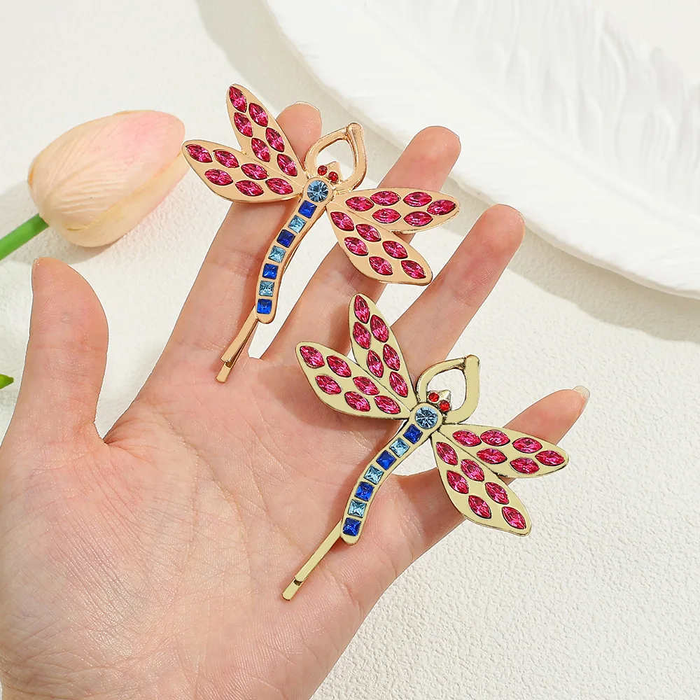 

NEW Rhinestone Alloy Dragonfly Hair Clips Movie Peripheral Hairpin Korean Style Crab Hair Clip for Women Girls Hair Accessories